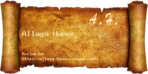 Allaga Hunor névjegykártya